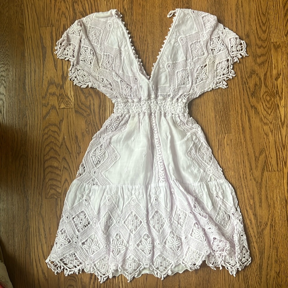 Temptation Positano Crochet Dress Lilac. Size M.